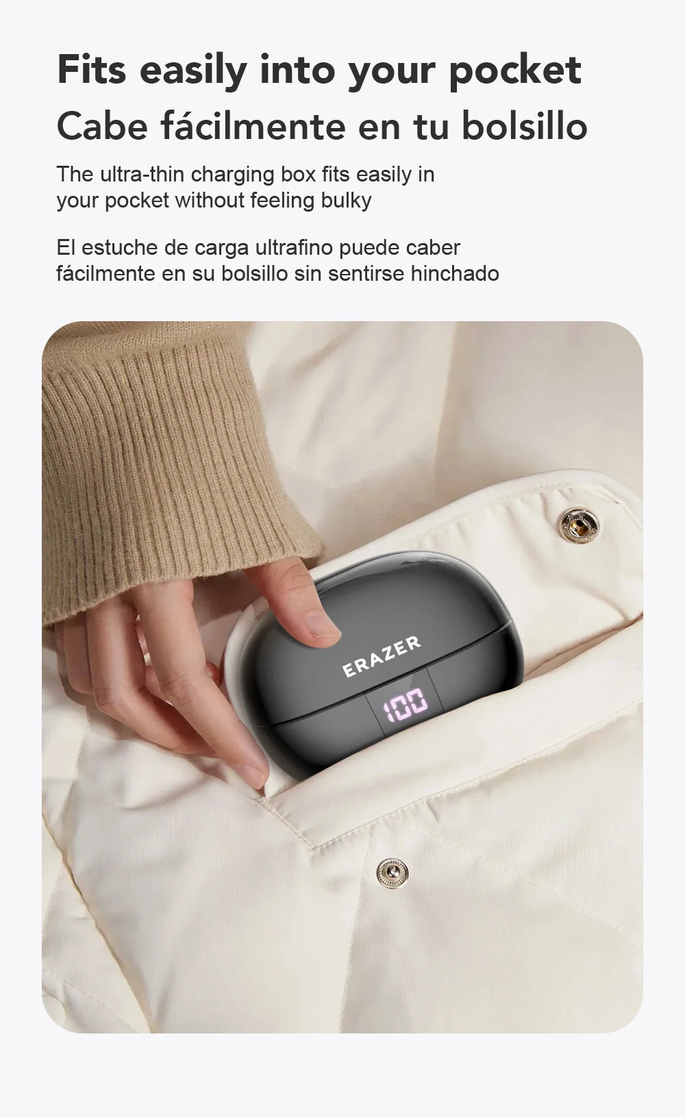 ERAZER XT66PRO Wireless Bluetooth Earphones with AI Translator Earbuds