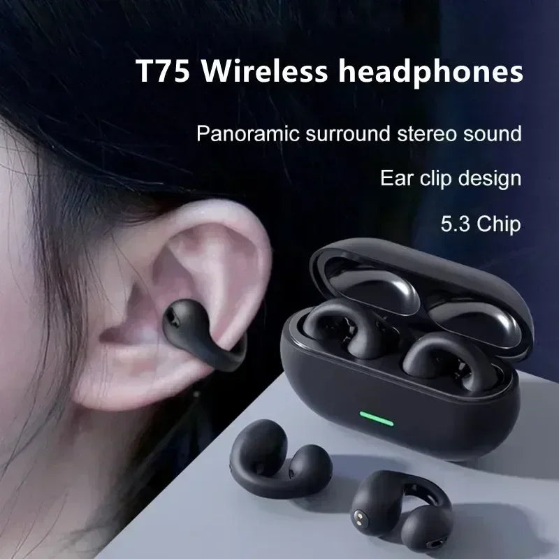 New Original T75 Bone Conduction Wireless Bluetooth Earphones