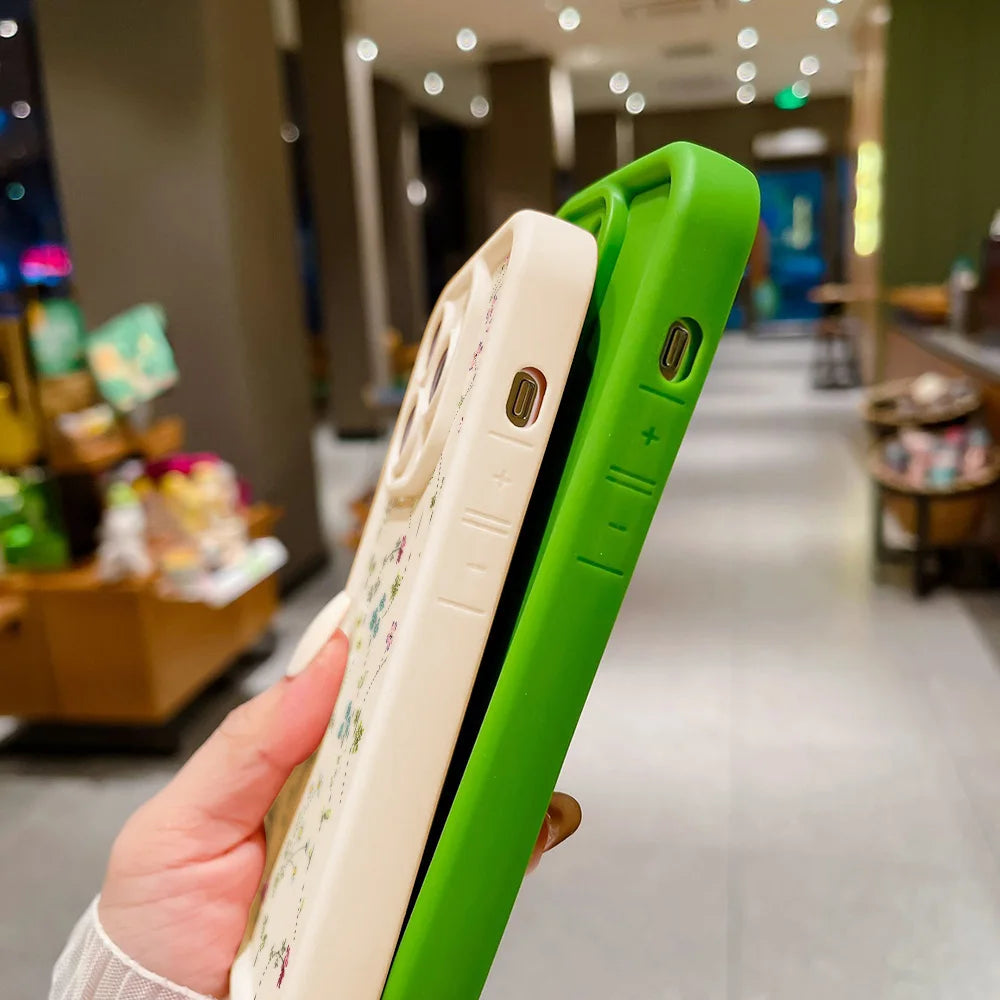 Flower themed Silicone Phone Case For iPhone