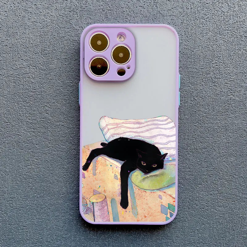 Funny Cat Daily Life Phone Case For iPhones