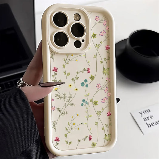 Flower themed Silicone Phone Case For iPhone