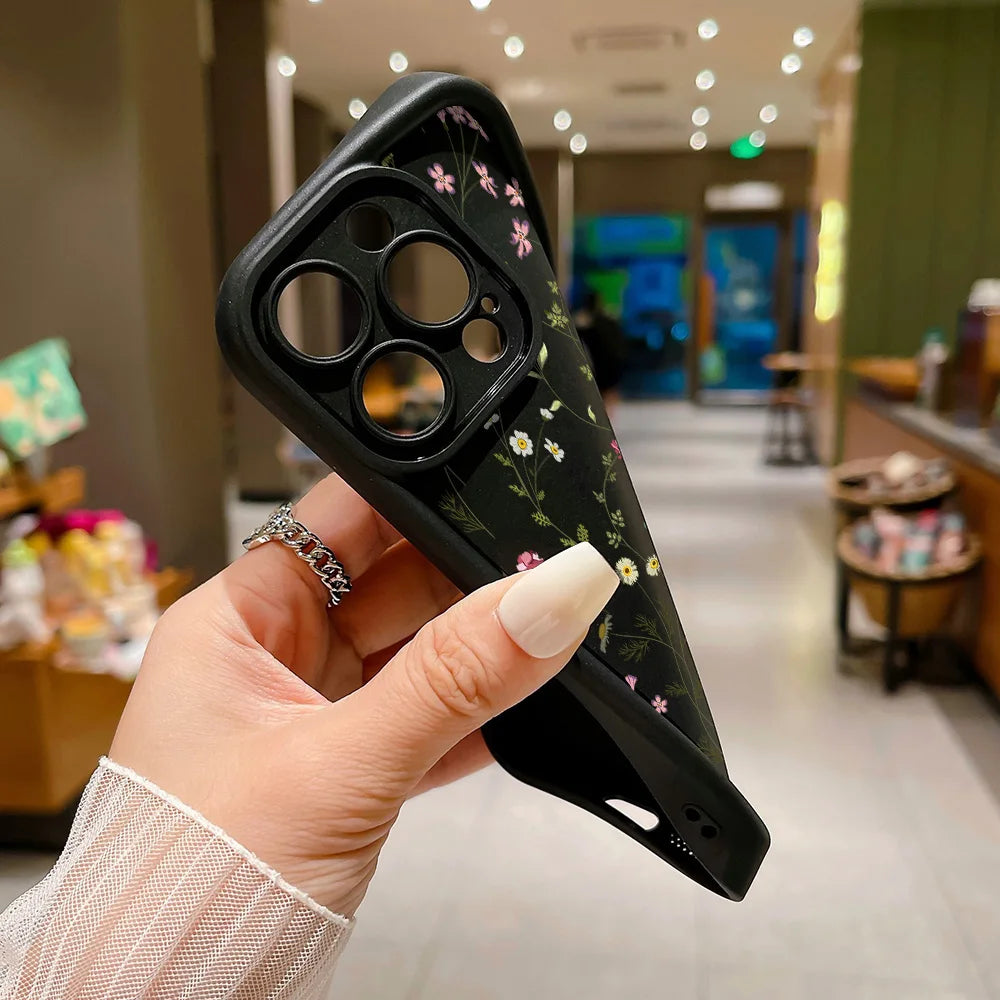 Flower themed Silicone Phone Case For iPhone